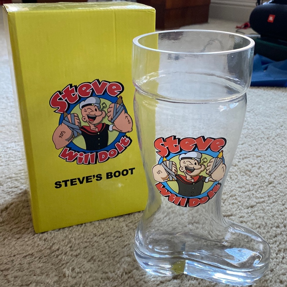 Steve Will Do It Steve’s Boot glass New in box